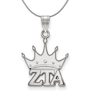 Sterling Silver Zeta Tau Alpha Small Pendant Necklace - 16 Inch